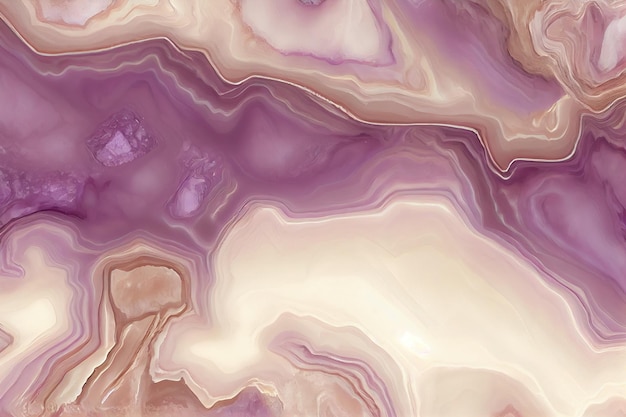 Texture of onyx gemstone in soft brown and purple hues