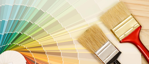 Texture paint cans and paint brushes and how to choose the perfect interior paint color and good for health