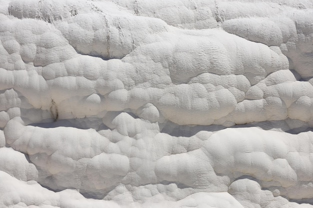 Texture of Pamukkale famous blue travertine pools and terraces