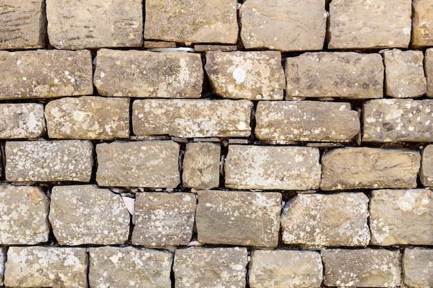 The texture pattern The background old brown wall made of natural stone