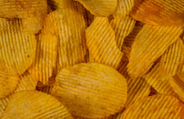 Texture of the potato chips for background
