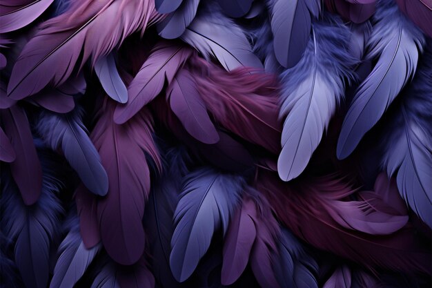 Texture of purple and black feathers a unique and stylish background