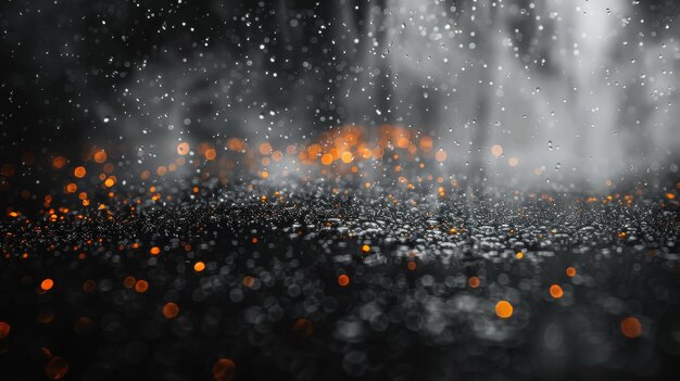 A texture of rain and fog overlayed on a black background