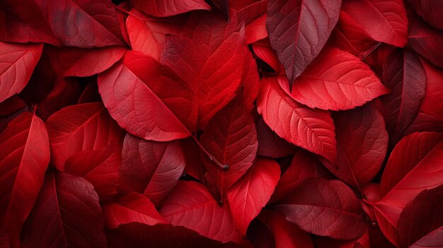 Foto texture di foglie autunnali rosse per una scena autunnale