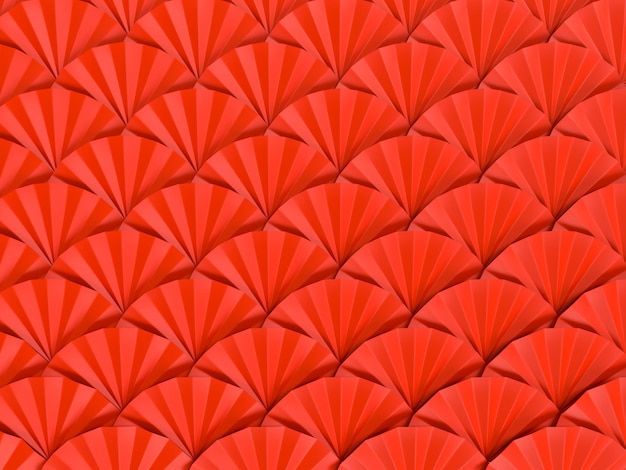 Photo texture of red fans 3d render illustration