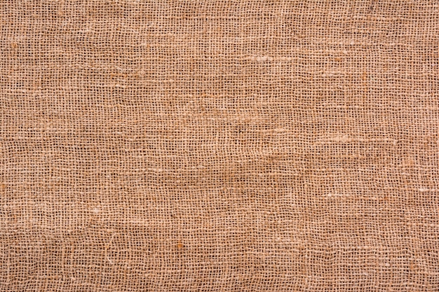 Photo texture of sackcloth, natural fabric made from jute or hemp