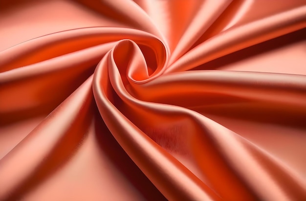 Photo the texture of the satin fabric peach color high quality photo