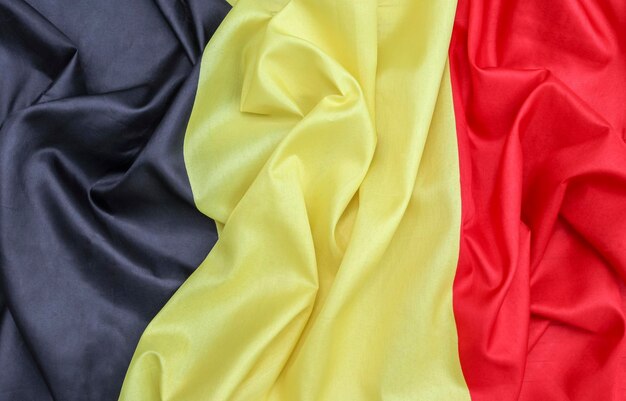 The texture of the silk Belgian flag