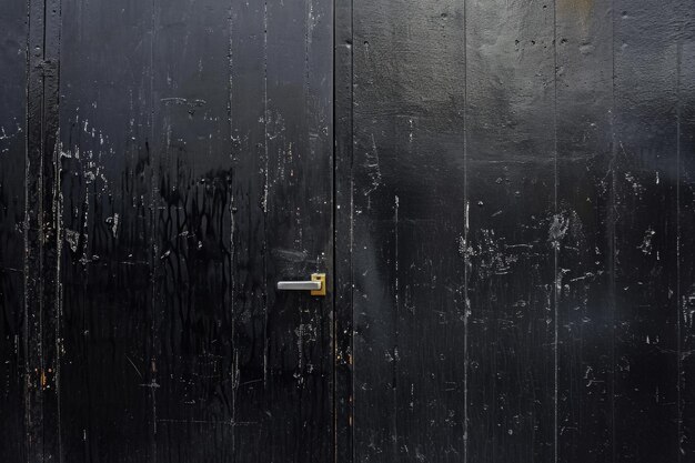 Texture smooth black surface of the metal door to the apartment