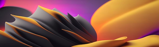 Texture and soft shapes abstract minimalism Panoramic wallpaper Generative AI