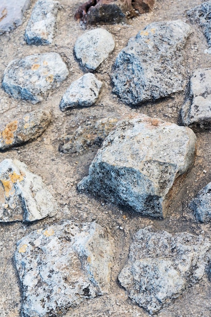 The texture of the stone fence