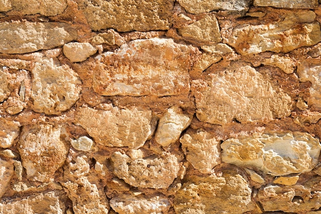 The texture of the stone fence