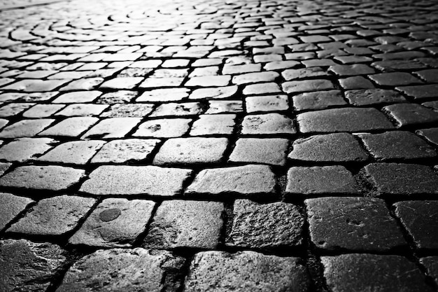 Photo texture of stone pavement tiles cobblestones bricks background