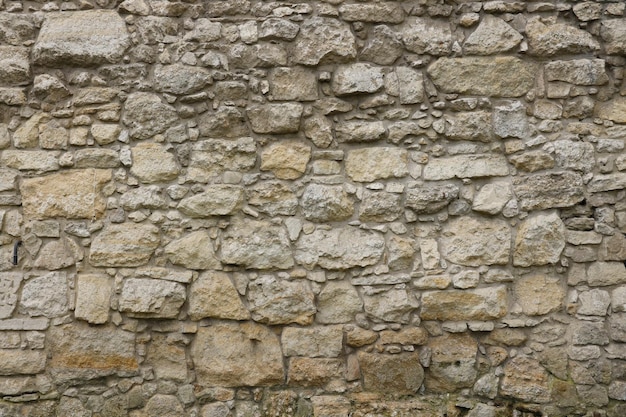 Texture of stone wall with many big brown stones