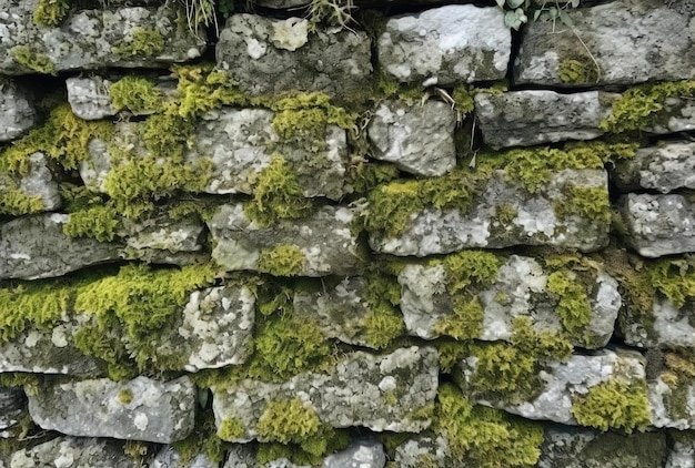 苔と石の壁のテクスチャ