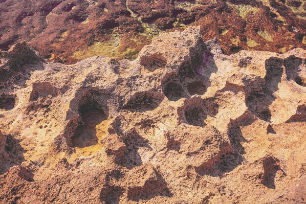 Foto la trama della spiaggia pietrosa del mare