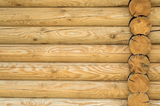 Texture a wall made of wooden logs