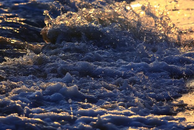 Texture of the waves at sunset