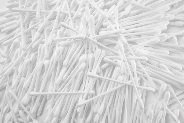 Texture of white ear sticks