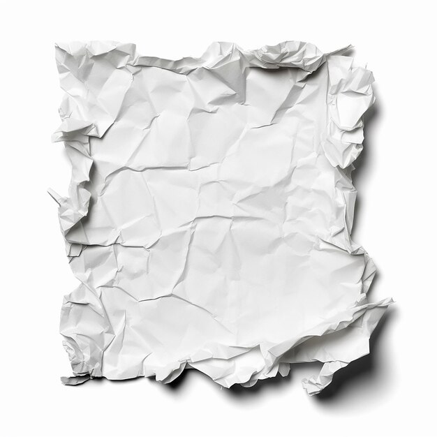 Photo the texture of white paper is crumpled solid background