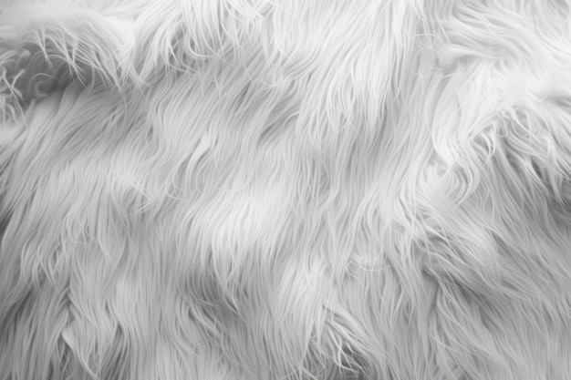 Texture of white shaggy fur