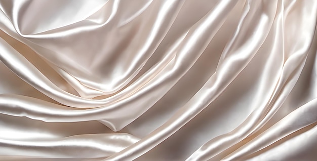 Texture of white soft shiny silk fabric