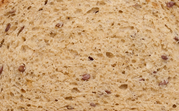 Texture of whole grain bread with seeds