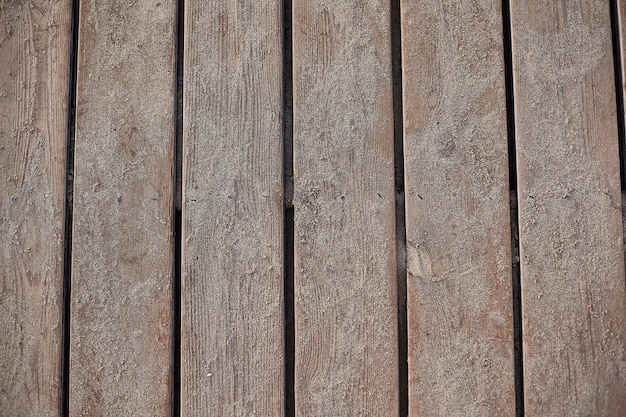 Texture of wooden boards slightly ruined by time wear at the highest level of detail