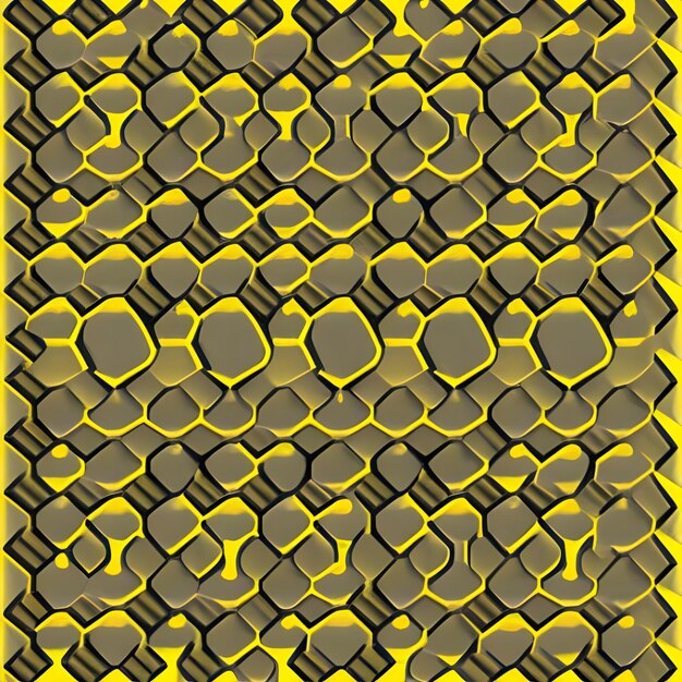 Photo a texture of yellow and black honeycombs that are geometric