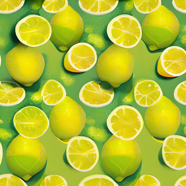 Foto una consistenza di limone giallo e verde che sono acidi