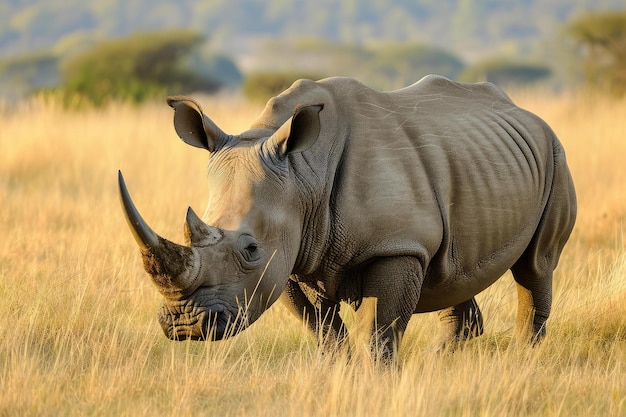 Photo textured african rhino head animal generate ai