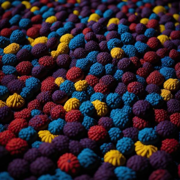 текстурированный фон пастельных сладостей цвета с сахарными шариками