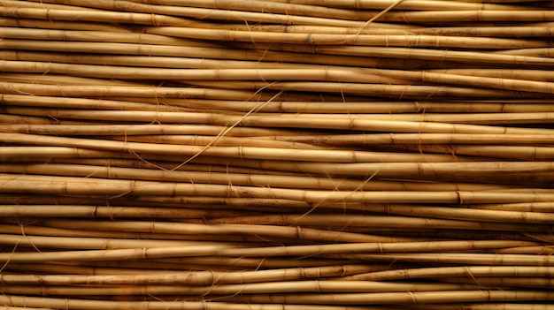 Текстурированная бамбуковая стена крупным планом Генеративный ИИ