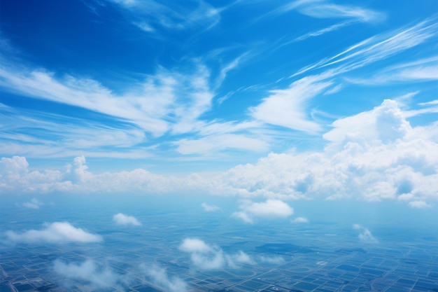 패턴 같은 작은 구름이 있는 질감 있는 푸른 하늘 배경