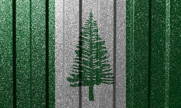 Textured flag of Norfolk Island on metal wall Colorful natural abstract geometric background with lines