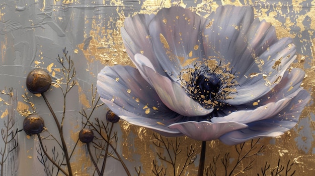 textured floral elegance interior art