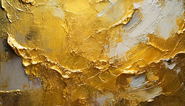 textured gold art wall featuring abstract brushstrokes and palette knife details evoking warmth an