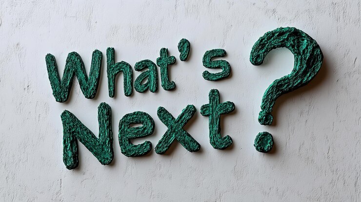 Photo textured green letters prompt reflection on future possibilities and choices