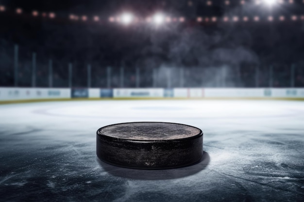 Textured hockey puck in arena