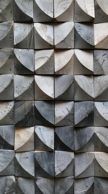 Textured Mosaic Tiles arranged in the shape of a wall Natural Stone