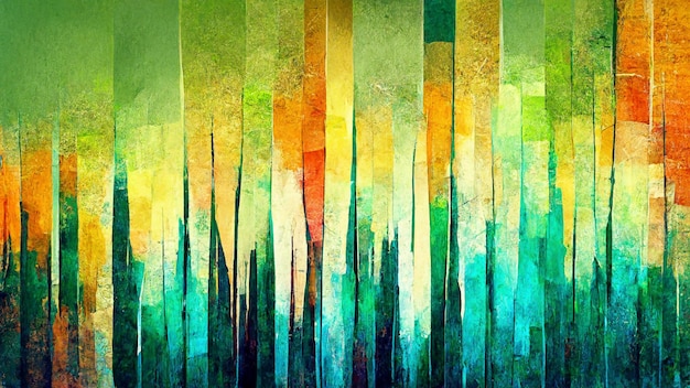 Textured multi colorful green abstract color spectrum lines 3d\
illustration