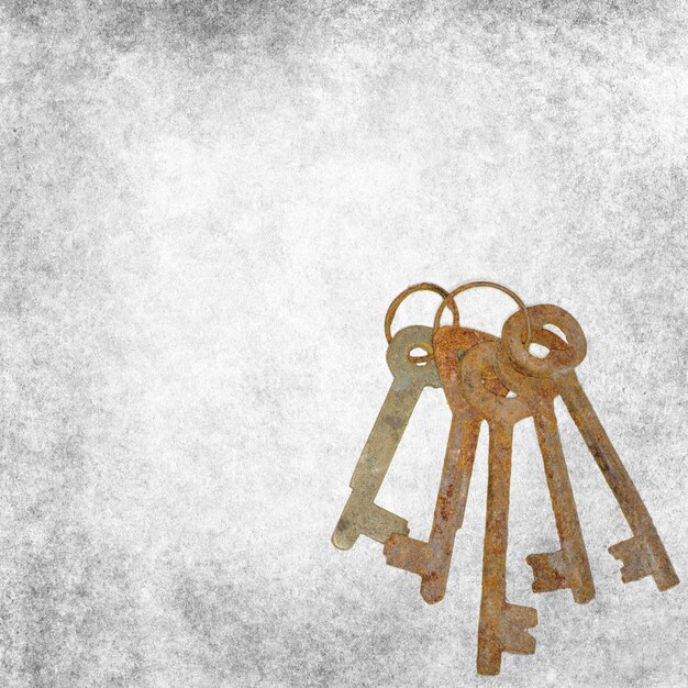 Textured old background with old keys