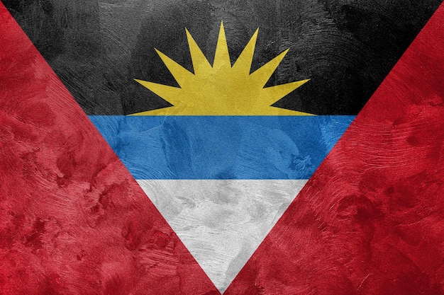 Textured photo of the flag of antigua and barbuda