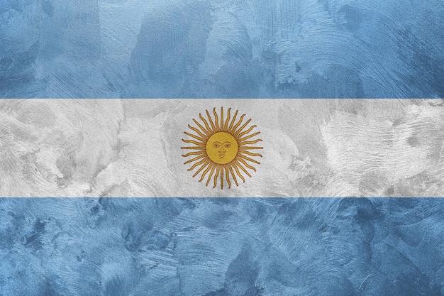 Textured photo of the flag of Argentine