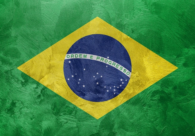 Photo textured photo of the flag of brazil