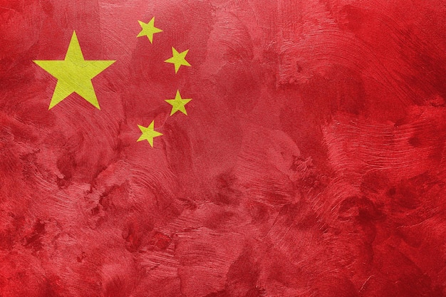 中国の旗の織り目加工の写真