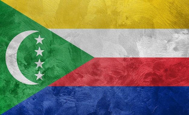 Textured photo of the flag of Comoros