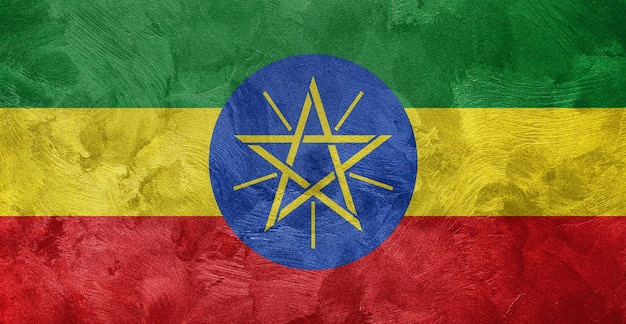 Textured photo of the flag of Ethiopia