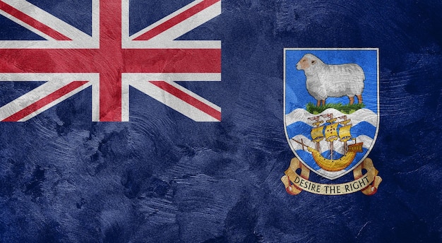 Textured photo of the flag of Falkland Islands