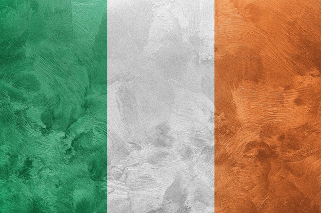 Textured photo of the flag of Ireland